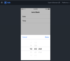 Adding Time-picker in Ionic