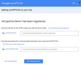 Get Google reCaptcha Site and Secret Key