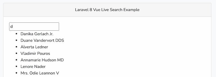 Laravel Vue Live Search Example
