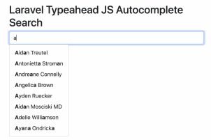 Laravel Typeahead Js Autocomplete Search