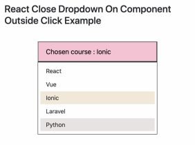 React Detect Outside Component Click to Hide Dropdown Tutorial