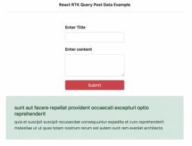 React Post Data with Redux Toolkit RTK Query Tutorial