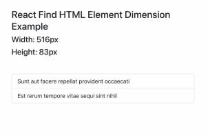 How to Find Non Fixed Size HTML Element Dimension in React