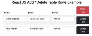 React onClick Add or Remove Table Rows Example Tutorial