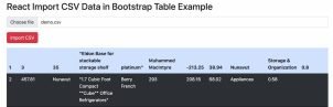 React Bootstrap Import CSV File Data to Table Tutorial