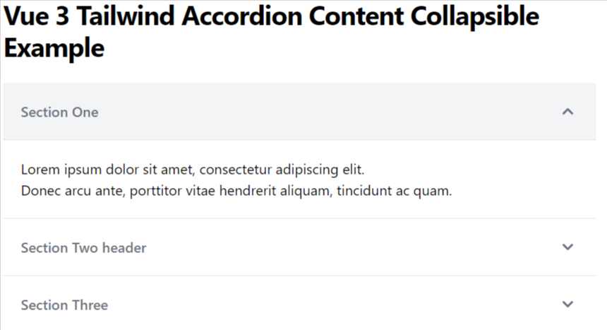 How to Create Accordion in Vue using Tailwind CSS