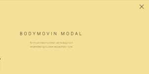 Responsive body moving modal / page transition